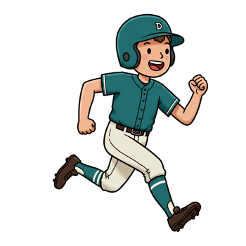 Athletic Pose Cartoon Baseball Player png
