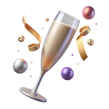 serene modern Anniversary Champagne Flute Elegant Glassware Isolated exclusive png