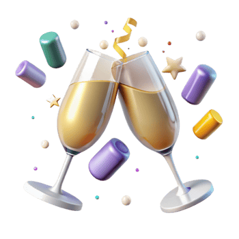 magnificent contemporary Anniversary Champagne Glasses Clinking Transparent png
