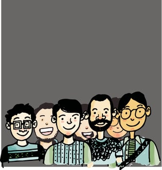 hand drawn illustration urban people vector