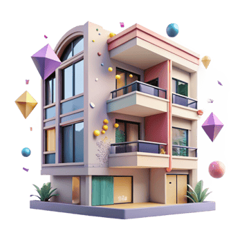 impressive creative Apartment Building Facade Balcony Detail Cutout professional png