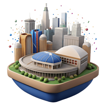 dramatic contemporary Arlington Skyline Texas Rangers Ballpark Isolated for Sports Fans high quality png