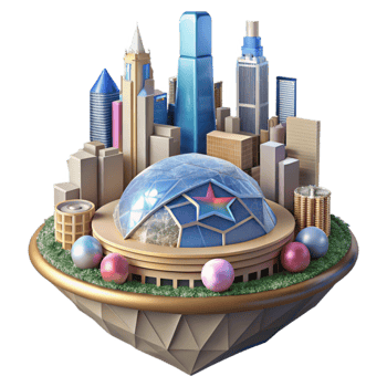 magnificent classic Arlington Skyline Texas Rangers Ballpark Isolated for Sports Fans png