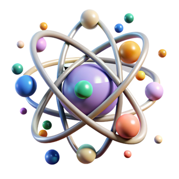 dramatic abstract Atom Model Structure Transparent for Physics Projects png