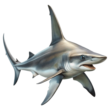 A Stunning Digital Rendering of a Blue Shark Swimming Gracefully in the Ocean Depths png