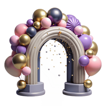 vibrant artistic Balloon Arch Entrance Decoration Festive Celebration Isolated high quality png