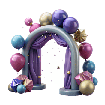 beautiful classic Balloon Arch Entrance Decoration Festive Celebration Isolated authentic png