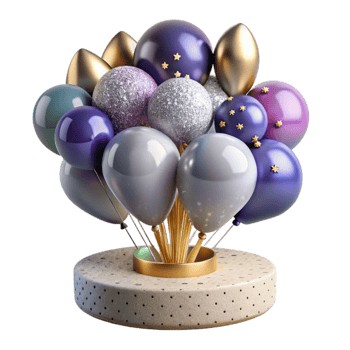 beautiful artistic Balloon Bouquet Centerpiece Cutout for Table Setting exclusive png