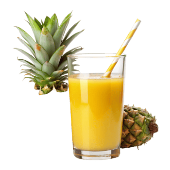 Refreshing Glass of Pineapple Juice with Fresh Pineapple Slices png