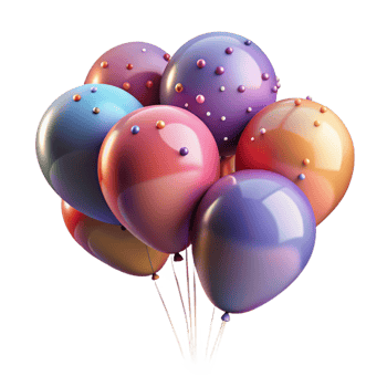 vibrant modern Balloon Bunch Gradient Mesh Cutout for Smooth Blend premium png