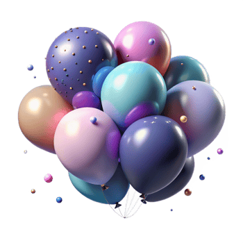 wonderful minimalist Balloon Bunch Gradient Mesh Cutout for Smooth Blend premium png
