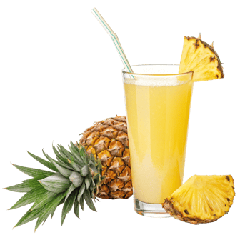 Refreshing Pineapple Juice with Slices and Whole Fruit png