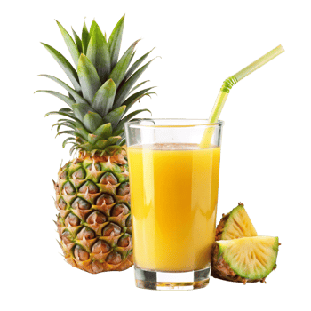 Refreshing Pineapple Juice with Whole Pineapple and Slices png