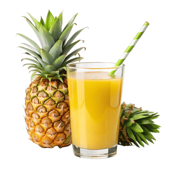 Refreshing Glass of Pineapple Juice with Whole Pineapples png
