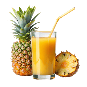 Refreshing Pineapple Juice with Whole Pineapple and Pineapple Slice png