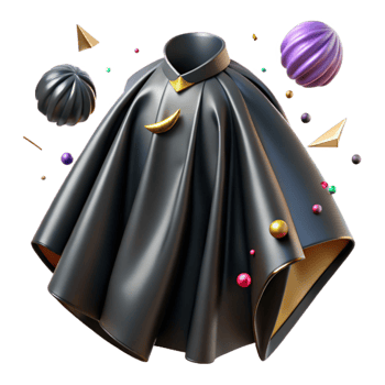 dramatic traditional Barber Cape Black Protective Cloth Isolated for Salon Hygiene exclusive png