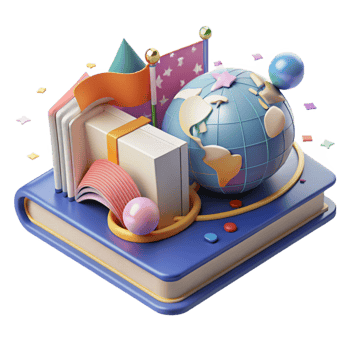 elegant rustic Book with Globe and Airplane Cutout for Travel Literature professional png