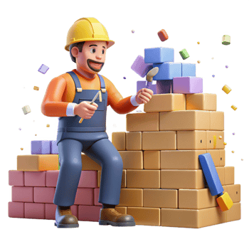 dramatic artistic Bricklayer Building Wall Construction Site Cutout png
