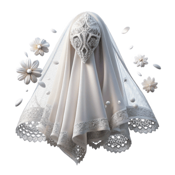 dramatic vintage Bridal Veil Lace Detail Isolated for Wedding Design Projects png