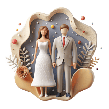 impressive abstract Bride and Groom Silhouette Cutout for Wedding Invitations high resolution png