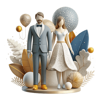 beautiful modern Bride and Groom Silhouette Cutout for Wedding Invitations genuine png