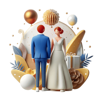 extraordinary rustic Bride and Groom Silhouette Cutout for Wedding Invitations detailed png