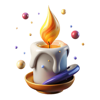 wonderful artistic Burning Birthday Candle with Long Flame Isolated for Dramatic ry png