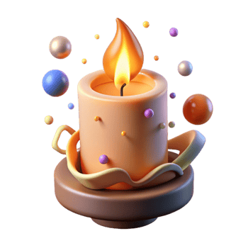 beautiful vintage Candle Flame Warm Light Flickering Isolated for Cozy Atmosphere exclusive png