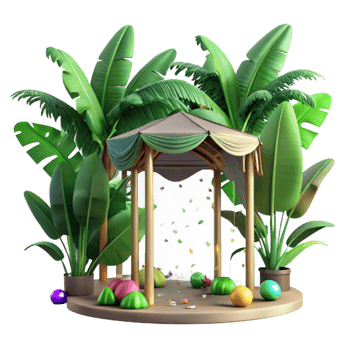stunning traditional Canopy Leaves Tropical Greenery Isolated detailed png