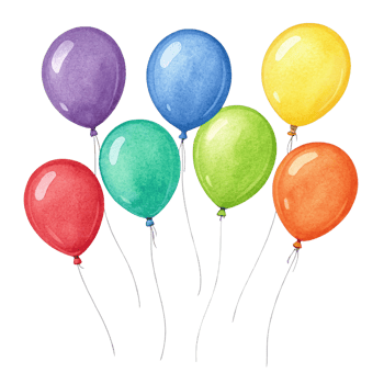Colorful balloons in various shades float together, creating festive and cheerful atmosphere perfect for celebrations png