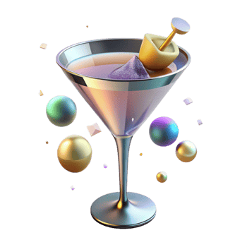vibrant rustic Cocktail Glass Martini Glassware Transparent Background for Bar Design exclusive png