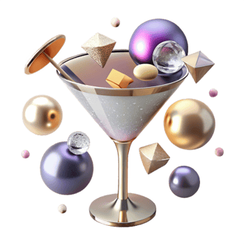 vibrant vintage Cocktail Glass Martini Glassware Transparent Background for Bar Design high quality png