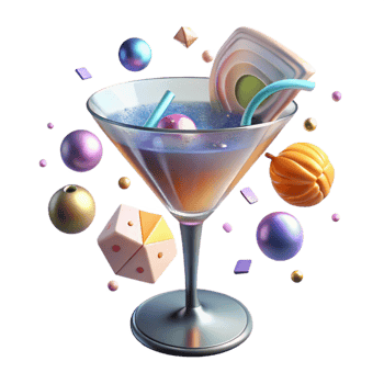 dramatic rustic Cocktail Glass with Garnish Transparent for Bar Menus high quality png