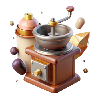 wonderful creative Coffee Grinder Kitchen Appliance Transparent for Coffee Lovers premium png