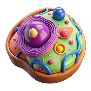 beautiful modern Colorful Animal Cell Diagram Labeled Cutout for Biology Education premium png