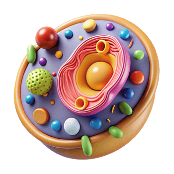 serene traditional Colorful Animal Cell Diagram Labeled Cutout for Biology Education professional png