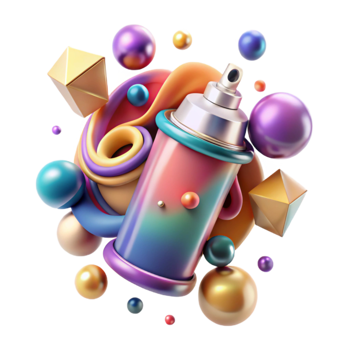 dramatic traditional Colorful Spray Paint Design Element Transparent authentic png