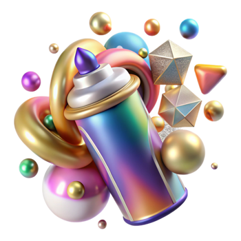 elegant abstract Colorful Spray Paint Effect Texture Isolated high resolution png