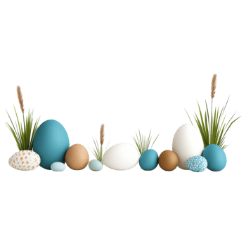 Free Isolated on Transparent Background, Easter eggs in decorative frame create vibrant spring atmosphere filled with joy and color png