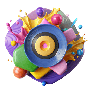 elegant classic Colorful Vinyl Record Splash Cutout for Vibrant Graphics exclusive png