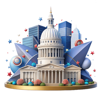 beautiful vintage Columbus Skyline Ohio State Capitol Cutout for Government Graphics detailed png