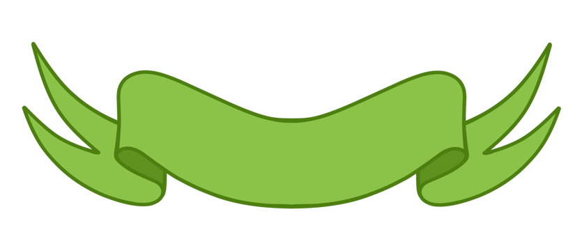 Illustration of green banner ribbon isolated png