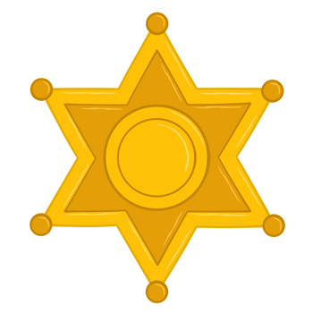 illustration of gold star badge isolated png
