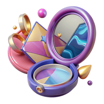 stunning abstract Compact Mirror Dual Sided Isolated for Beauty on the Go high resolution png