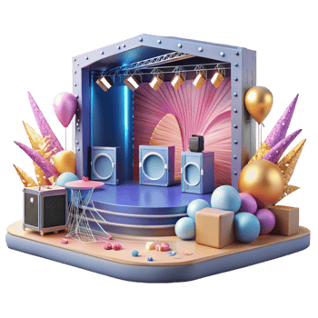 wonderful contemporary Concert Stage Backdrop with Screens Cutout for Visual Effects high resolution png