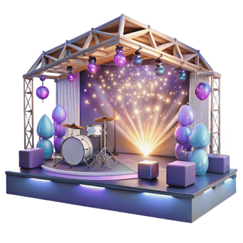 impressive classic Concert Stage Lights Transparent Background for Music Event Design high quality png