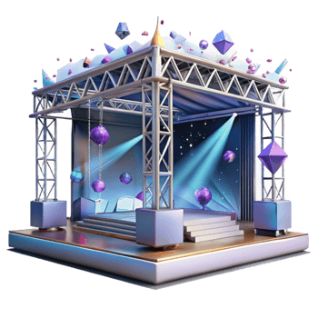 magnificent rustic Concert Stage Scaffolding Structure Transparent for Construction Projects premium png