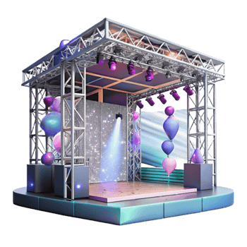 elegant rustic Concert Stage Scaffolding Structure Transparent for Construction Projects detailed png
