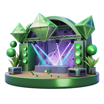 elegant abstract Concert Stage with Green Laser Lights Cutout for Electronic Music Events exclusive png