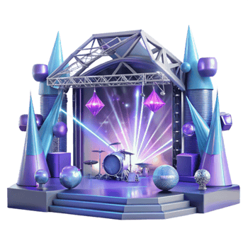 impressive minimalist Concert Stage with Laser Show Transparent for Sci Fi Projects exclusive png
